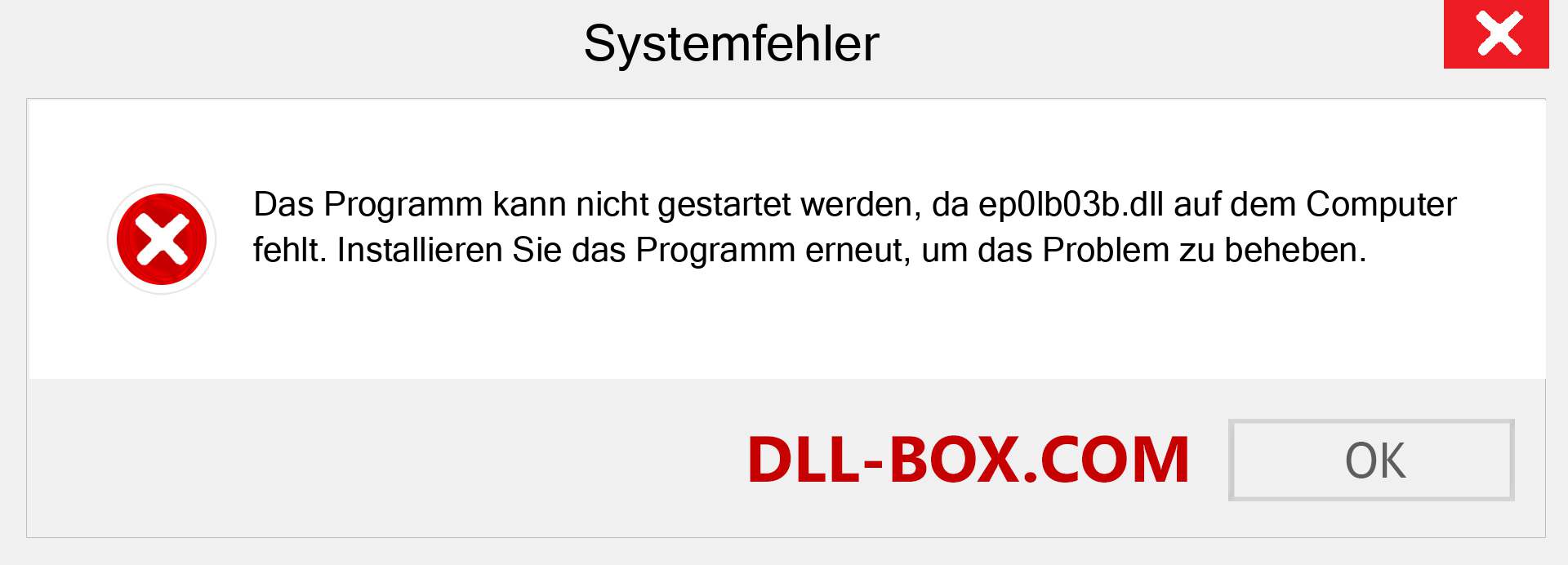 ep0lb03b.dll-Datei fehlt?. Download für Windows 7, 8, 10 - Fix ep0lb03b dll Missing Error unter Windows, Fotos, Bildern